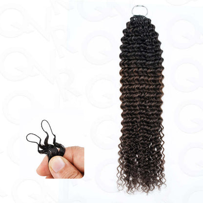 Crochet Hair Small Kinky Curly Machine Made Feather Human Hair Extension