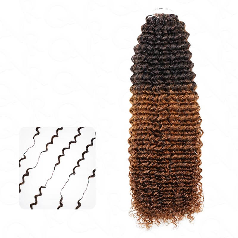 Crochet Hair Small Kinky Curly Machine Made Feather Human Hair Extension