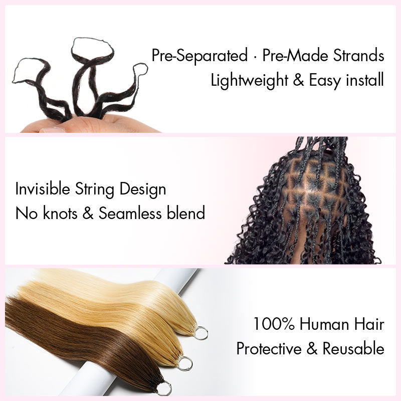 Crochet Hair Small Kinky Curly Machine Made Feather Human Hair Extension