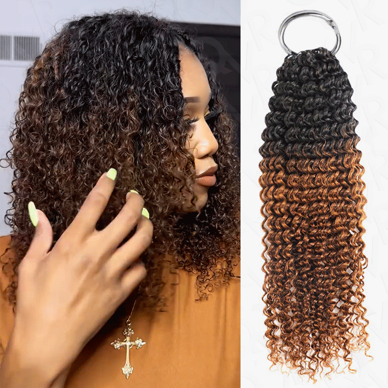 Crochet Hair Small Kinky Curly Machine Made Feather Human Hair Extension