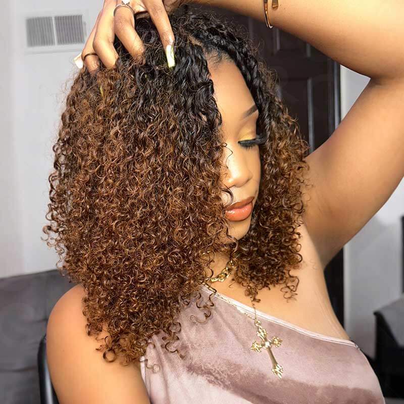 Crochet Hair Small Kinky Curly Machine Made Feather Human Hair Extension