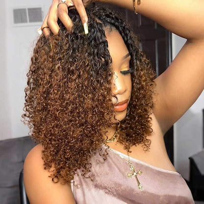 Crochet Hair Small Kinky Curly Machine Made Feather Human Hair Extension
