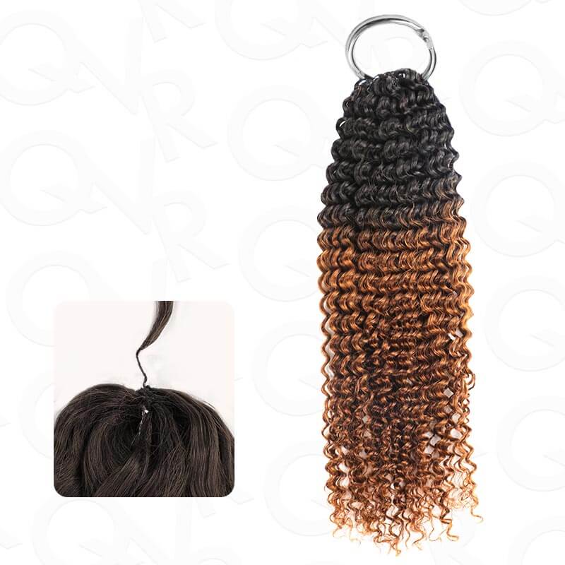 Crochet Hair Small Kinky Curly Machine Made Feather Human Hair Extension