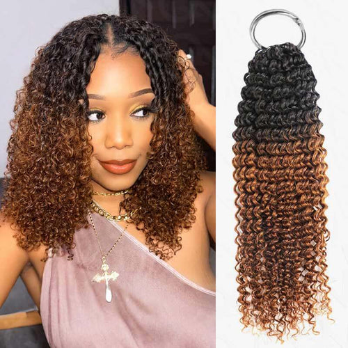 Crochet Hair Small Kinky Curly Machine Made Feather Human Hair Extension